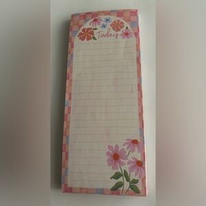 New “Notes” Floral Pad Magnet on back Clementine 21 Pink Lines made in Vietnam